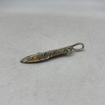 【中古品】【メンズ/レディース】 SAAD サード 925 K18 FEATHER SUN SYMBOL PENDANT TOP フェザー サン シンボル ペンダントトップ アクセサリー 191-260913-as-19-izu カラー：シルバー 万代Net店