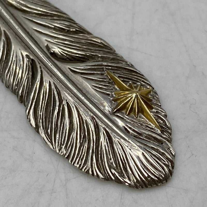 【中古品】【メンズ/レディース】 SAAD サード 925 K18 FEATHER SUN SYMBOL PENDANT TOP フェザー サン シンボル ペンダントトップ アクセサリー 191-260913-as-19-izu カラー：シルバー 万代Net店