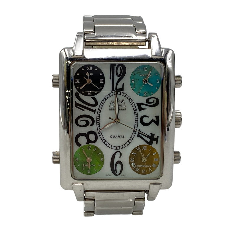 【中古品】【メンズ/レディース】 SAAD サード WORLD TIME QUARTZ WATCH MJ3S-0124 ワールドタイム クォーツ 腕時計 197-260913-as-25-izu カラー：シルバー 万代Net店