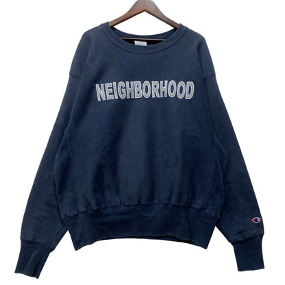 【中古品】【メンズ】 NEIGHBORHOOD ネイバーフッド × CHAMPION チャンピオン REVERSE WEAVE SWEATSHIRT リバース ウィーブ スウェットシャツ トップス 142-260917-kh-18-izu サイズ：L カラー：ネイビー 万代Net店