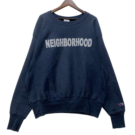 【中古品】【メンズ】 NEIGHBORHOOD ネイバーフッド × CHAMPION チャンピオン REVERSE WEAVE SWEATSHIRT リバース ウィーブ スウェットシャツ トップス 142-260917-kh-18-izu サイズ：L カラー：ネイビー 万代Net店