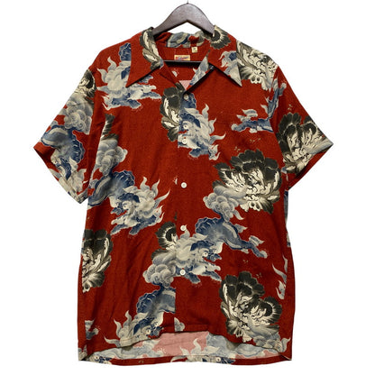 【中古品】【メンズ】 SUN SURF サンサーフ M32692B KARAJISHI BOTAN ALOHA SHIRT 唐獅子 牡丹 アロハ シャツ トップス 半袖 145-260914-cs-12-izu サイズ：M カラー：レッド 万代Net店