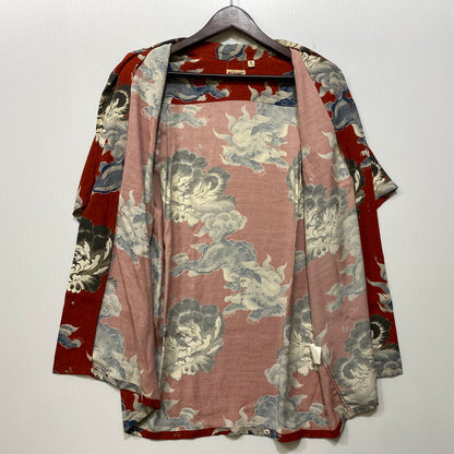 【中古品】【メンズ】 SUN SURF サンサーフ M32692B KARAJISHI BOTAN ALOHA SHIRT 唐獅子 牡丹 アロハ シャツ トップス 半袖 145-260914-cs-12-izu サイズ：M カラー：レッド 万代Net店