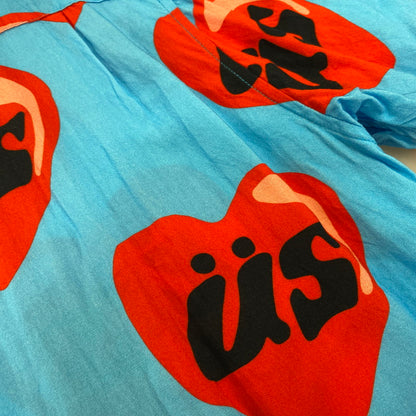 【中古品】【メンズ】 STUSSY ステューシー×CPFM シーピーエフエム HEART OPEN COLLAR SS SHIRT ハート オープン カラー ショートスリーブ シャツ トップス 半袖 142-260914-cs-13-izu サイズ：M カラー：ライトブルー 万代Net店