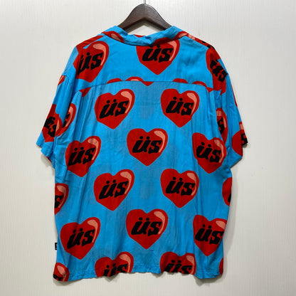 【中古品】【メンズ】 STUSSY ステューシー×CPFM シーピーエフエム HEART OPEN COLLAR SS SHIRT ハート オープン カラー ショートスリーブ シャツ トップス 半袖 142-260914-cs-13-izu サイズ：M カラー：ライトブルー 万代Net店