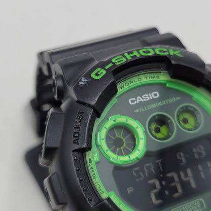 【中古品】【メンズ/レディース】 G-SHOCK ジーショック DIGITAL GD-120N デジタル 腕時計 196-260920-as-13-izu カラー：ブラック×グリーン 万代Net店