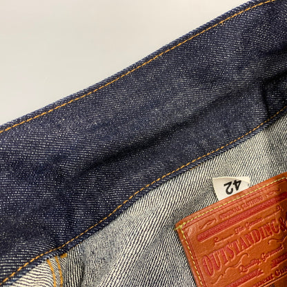 【中古品】【メンズ】 OUTSTANDING アウトスタンディング SELVEDGE DENIM 1ST JACKET セルビッチ デニム ファースト ジャケット アウター 145-260915-cs-10-izu サイズ：42 カラー：インディゴ 万代Net店