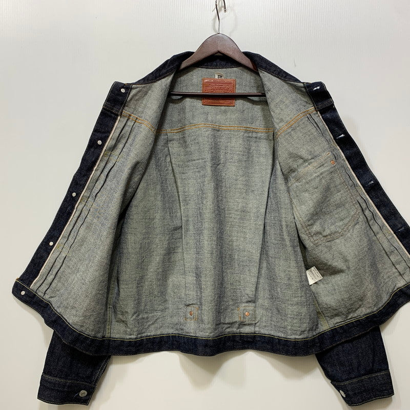 【中古品】【メンズ】 OUTSTANDING アウトスタンディング SELVEDGE DENIM 1ST JACKET セルビッチ デニム ファースト ジャケット アウター 145-260915-cs-10-izu サイズ：42 カラー：インディゴ 万代Net店