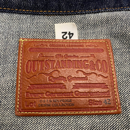 【中古品】【メンズ】 OUTSTANDING アウトスタンディング SELVEDGE DENIM 1ST JACKET セルビッチ デニム ファースト ジャケット アウター 145-260915-cs-10-izu サイズ：42 カラー：インディゴ 万代Net店
