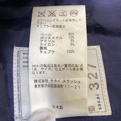 【現状渡し品】【メンズ】 SACAI サカイ 12-00327M 12AW SIDE STRIPE GLEN CHECK WOOL PANTS サイド ストライプ グレン チェック ウール パンツ ボトムス ズボン 151-260914-cs-03-izu サイズ：2 カラー：チャコール系 万代Net店