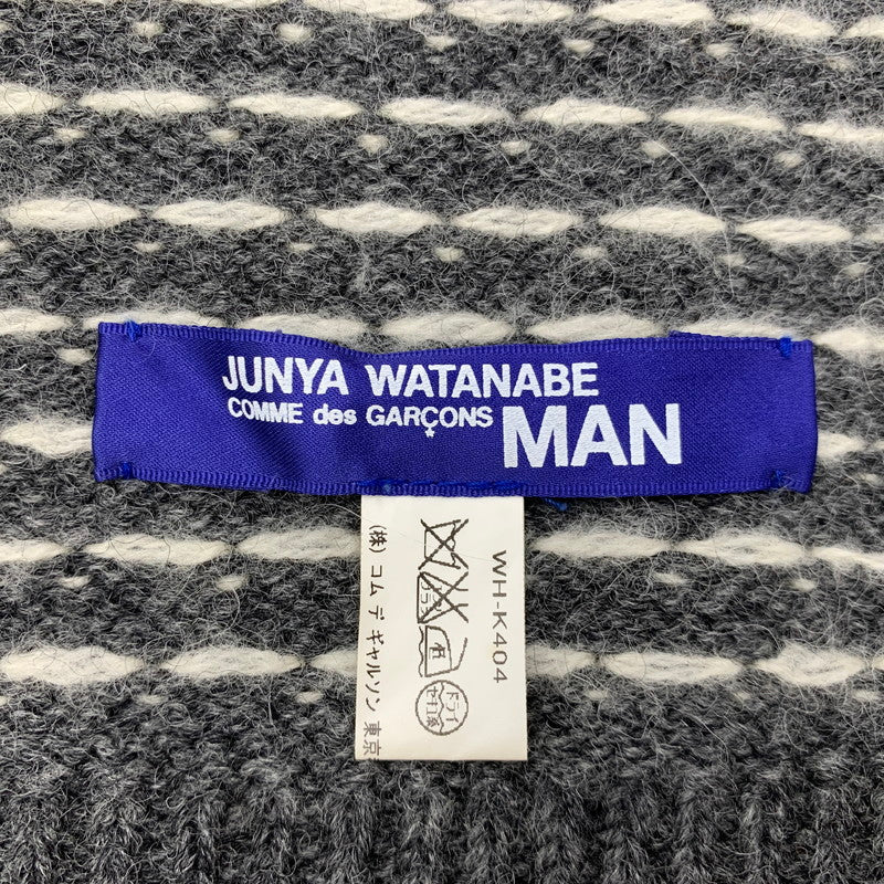 【中古品】【メンズ/レディース】 JUNYA WATANABE MAN COMME DES GARCONS ジュンヤ ワタナベ コム デ ギャルソン WH-K404 NORDIC WOOL MUFFLER ノルディック ウール マフラー 187-260916-yn-05-izu カラー：グレー 万代Net店