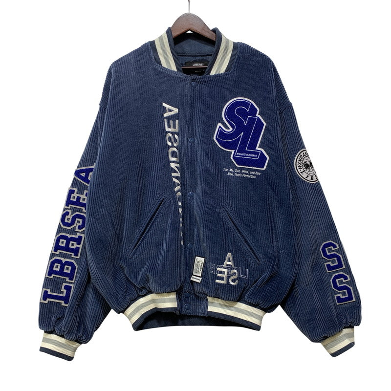 【中古品】【メンズ】 WIND AND SEA × LIBERE VARSITY ウィンダンシー リベーレ JACKET バーシティ ジャケット アウター 142-260915-cs-03-izu サイズ：L カラー：ブルー 万代Net店