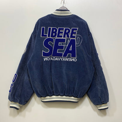 【中古品】【メンズ】 WIND AND SEA × LIBERE VARSITY ウィンダンシー リベーレ JACKET バーシティ ジャケット アウター 142-260915-cs-03-izu サイズ：L カラー：ブルー 万代Net店