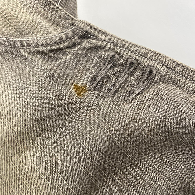 【中古品】【レディース】 EVISU GENES エヴィス ジーンズ カモメ DENIM OVERALL SHORTS デニム オーバーオール ショーツ 168-260922-kh-12-izu サイズ：30 カラー：グレー系 万代Net店
