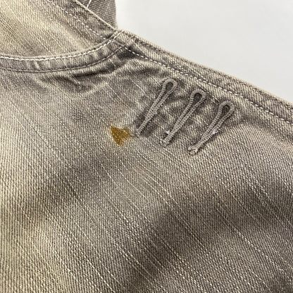 【中古品】【レディース】 EVISU GENES エヴィス ジーンズ カモメ DENIM OVERALL SHORTS デニム オーバーオール ショーツ 168-260922-kh-12-izu サイズ：30 カラー：グレー系 万代Net店