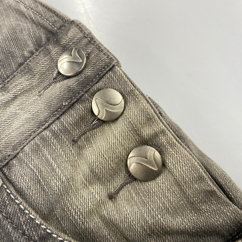 【中古品】【レディース】 EVISU GENES エヴィス ジーンズ カモメ DENIM OVERALL SHORTS デニム オーバーオール ショーツ 168-260922-kh-12-izu サイズ：30 カラー：グレー系 万代Net店