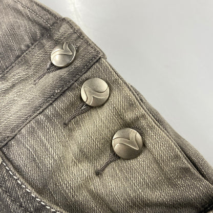 【中古品】【レディース】 EVISU GENES エヴィス ジーンズ カモメ DENIM OVERALL SHORTS デニム オーバーオール ショーツ 168-260922-kh-12-izu サイズ：30 カラー：グレー系 万代Net店