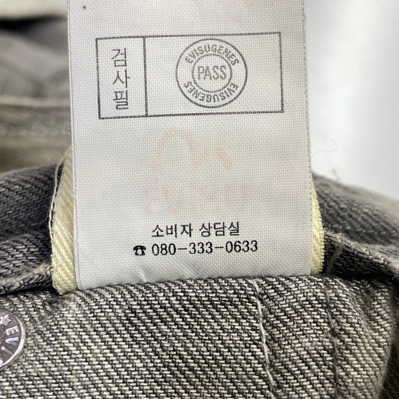 【中古品】【レディース】 EVISU GENES エヴィス ジーンズ カモメ DENIM OVERALL SHORTS デニム オーバーオール ショーツ 168-260922-kh-12-izu サイズ：30 カラー：グレー系 万代Net店