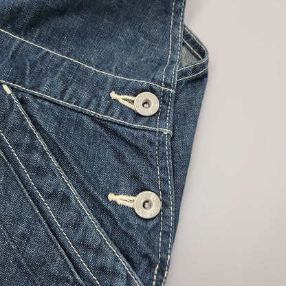 【中古品】【メンズ】 EVISU エヴィス ビックカモメ PAINT DOUBLEKNEE DENIM OVERALL ペイント ダブルニー デニム オーバーオール 145-260916-ya-10-izu サイズ：30 カラー：インディゴ 万代Net店