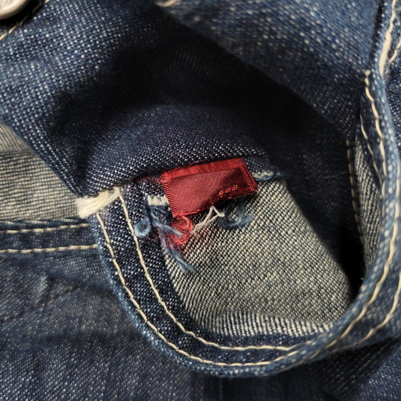 【中古品】【メンズ】 EVISU エヴィス ビックカモメ PAINT DOUBLEKNEE DENIM OVERALL ペイント ダブルニー デニム オーバーオール 145-260916-ya-10-izu サイズ：30 カラー：インディゴ 万代Net店