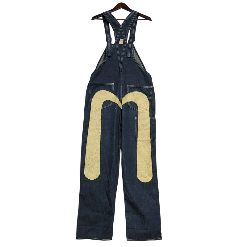 【中古品】【メンズ】 EVISU エヴィス ビックカモメ PAINT DOUBLEKNEE DENIM OVERALL ペイント ダブルニー デニム オーバーオール 145-260916-ya-10-izu サイズ：30 カラー：インディゴ 万代Net店