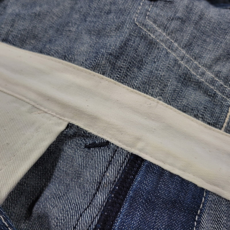 【中古品】【メンズ】 EVISU エヴィス ビックカモメ PAINT DOUBLEKNEE DENIM OVERALL ペイント ダブルニー デニム オーバーオール 145-260916-ya-10-izu サイズ：30 カラー：インディゴ 万代Net店