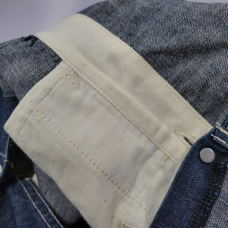【中古品】【メンズ】 EVISU エヴィス ビックカモメ PAINT DOUBLEKNEE DENIM OVERALL ペイント ダブルニー デニム オーバーオール 145-260916-ya-10-izu サイズ：30 カラー：インディゴ 万代Net店