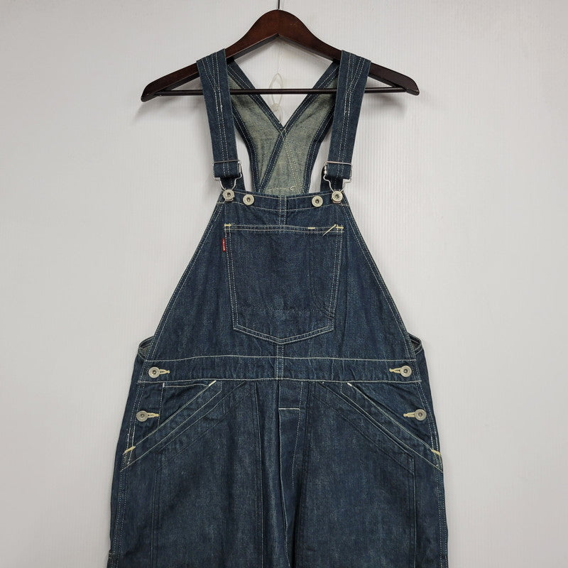 【中古品】【メンズ】 EVISU エヴィス ビックカモメ PAINT DOUBLEKNEE DENIM OVERALL ペイント ダブルニー デニム オーバーオール 145-260916-ya-10-izu サイズ：30 カラー：インディゴ 万代Net店