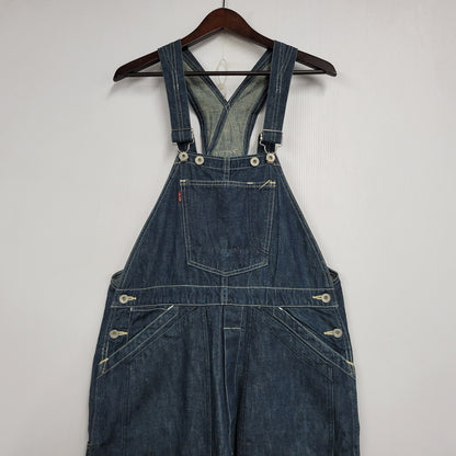 【中古品】【メンズ】 EVISU エヴィス ビックカモメ PAINT DOUBLEKNEE DENIM OVERALL ペイント ダブルニー デニム オーバーオール 145-260916-ya-10-izu サイズ：30 カラー：インディゴ 万代Net店