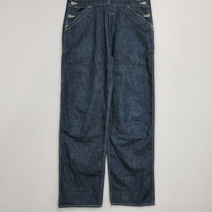 【中古品】【メンズ】 EVISU エヴィス ビックカモメ PAINT DOUBLEKNEE DENIM OVERALL ペイント ダブルニー デニム オーバーオール 145-260916-ya-10-izu サイズ：30 カラー：インディゴ 万代Net店