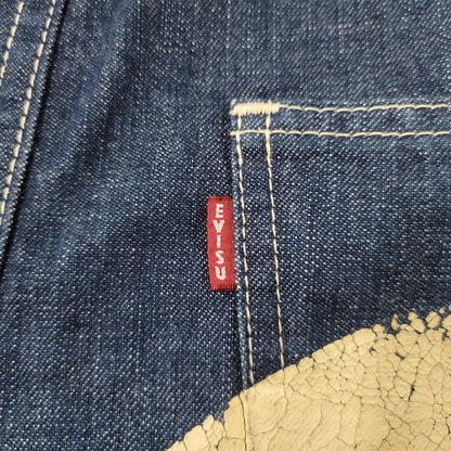 【中古品】【メンズ】 EVISU エヴィス ビックカモメ PAINT DOUBLEKNEE DENIM OVERALL ペイント ダブルニー デニム オーバーオール 145-260916-ya-10-izu サイズ：30 カラー：インディゴ 万代Net店