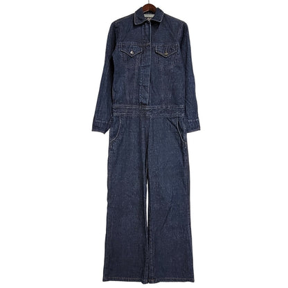 【中古品】【レディース】 EVISU DONNA エヴィス ドンナ カモメ PAINT DENIM ALL-IN-ONE ペイント デニム オールイオンワン 168-260916-ya-11-izu サイズ：US S カラー：インディゴ 万代Net店