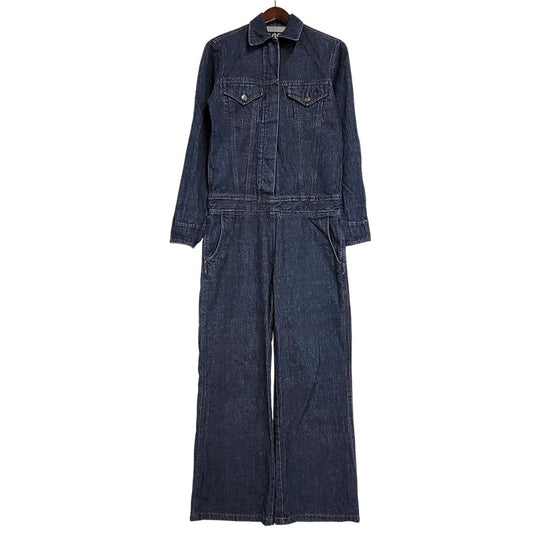 【中古品】【レディース】 EVISU DONNA エヴィス ドンナ カモメ PAINT DENIM ALL-IN-ONE ペイント デニム オールイオンワン 168-260916-ya-11-izu サイズ：US S カラー：インディゴ 万代Net店