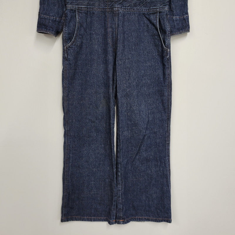 【中古品】【レディース】 EVISU DONNA エヴィス ドンナ カモメ PAINT DENIM ALL-IN-ONE ペイント デニム オールイオンワン 168-260916-ya-11-izu サイズ：US S カラー：インディゴ 万代Net店
