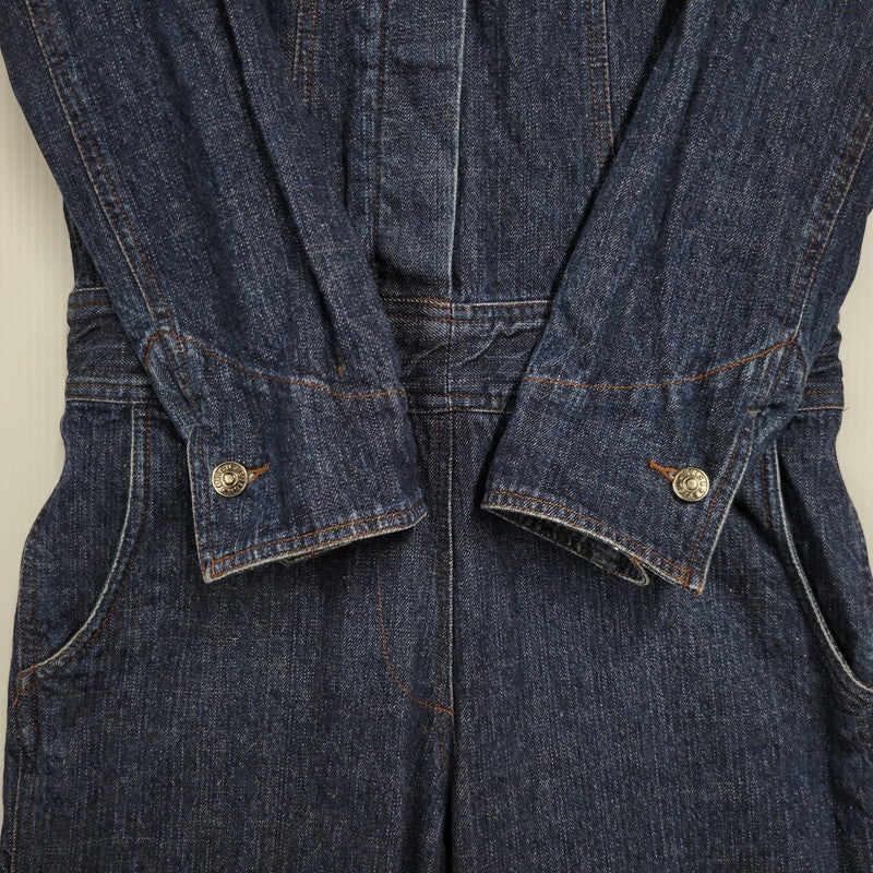 【中古品】【レディース】 EVISU DONNA エヴィス ドンナ カモメ PAINT DENIM ALL-IN-ONE ペイント デニム オールイオンワン 168-260916-ya-11-izu サイズ：US S カラー：インディゴ 万代Net店