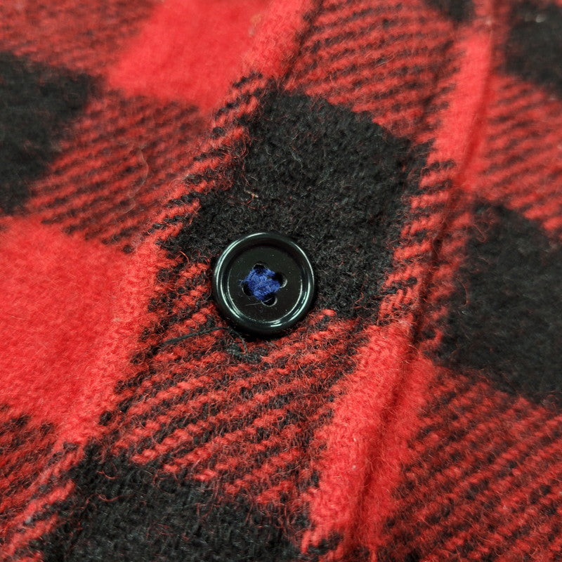 【中古品】【メンズ】 L.L.BEAN エルエルビーン 1632 USA製 80’S WOOL CHECK SHIRT ウール チェック シャツ トップス 長袖 146-260916-ya-02-izu サイズ：M カラー：レッド×ブラック 万代Net店