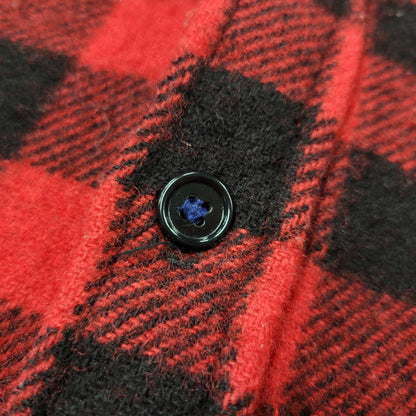 【中古品】【メンズ】 L.L.BEAN エルエルビーン 1632 USA製 80’S WOOL CHECK SHIRT ウール チェック シャツ トップス 長袖 146-260916-ya-02-izu サイズ：M カラー：レッド×ブラック 万代Net店