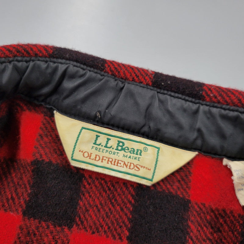 【中古品】【メンズ】 L.L.BEAN エルエルビーン 1632 USA製 80’S WOOL CHECK SHIRT ウール チェック シャツ トップス 長袖 146-260916-ya-02-izu サイズ：M カラー：レッド×ブラック 万代Net店