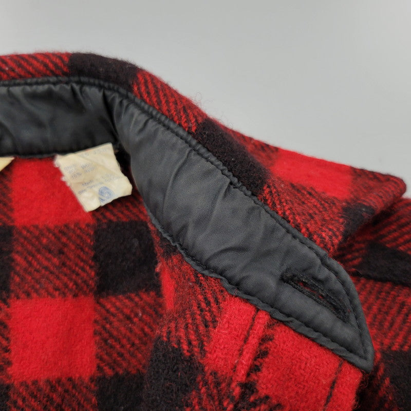 【中古品】【メンズ】 L.L.BEAN エルエルビーン 1632 USA製 80’S WOOL CHECK SHIRT ウール チェック シャツ トップス 長袖 146-260916-ya-02-izu サイズ：M カラー：レッド×ブラック 万代Net店