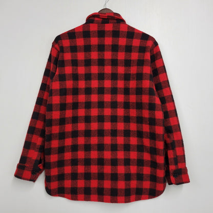 【中古品】【メンズ】 L.L.BEAN エルエルビーン 1632 USA製 80’S WOOL CHECK SHIRT ウール チェック シャツ トップス 長袖 146-260916-ya-02-izu サイズ：M カラー：レッド×ブラック 万代Net店