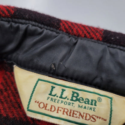 【中古品】【メンズ】 L.L.BEAN エルエルビーン 1632 USA製 80’S WOOL CHECK SHIRT ウール チェック シャツ トップス 長袖 146-260916-ya-02-izu サイズ：M カラー：レッド×ブラック 万代Net店