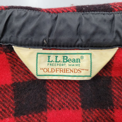 【中古品】【メンズ】 L.L.BEAN エルエルビーン 1632 USA製 80’S WOOL CHECK SHIRT ウール チェック シャツ トップス 長袖 146-260916-ya-02-izu サイズ：M カラー：レッド×ブラック 万代Net店