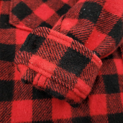 【中古品】【メンズ】 L.L.BEAN エルエルビーン 1632 USA製 80’S WOOL CHECK SHIRT ウール チェック シャツ トップス 長袖 146-260916-ya-02-izu サイズ：M カラー：レッド×ブラック 万代Net店