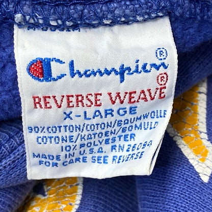 【現状渡し品】【メンズ】 CHAMPION チャンピオン USA製 90’S HOFSTR LACROSSE REVERSEWEAVE SWEATSHIRT ホフストラ ラクロス リバースウィーブ スウェットシャツ トップス 長袖 146-260915-ya-15-izu サイズ：XL カラー：ブルー 万代Net店