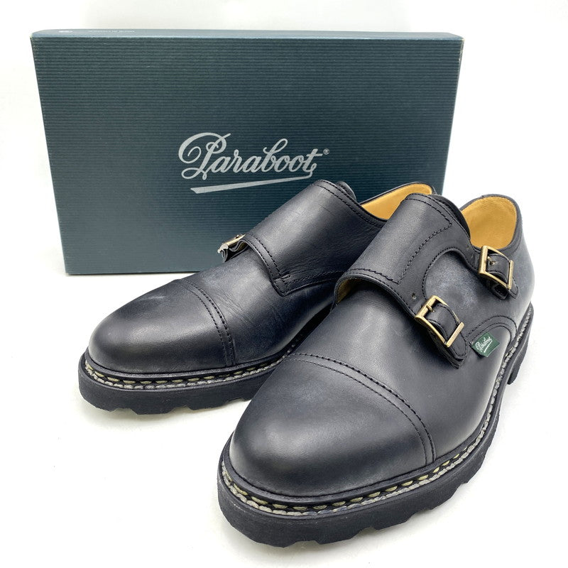 【中古品】【メンズ】 Paraboot パラブーツ 981412 WILLIAM DOUBLE MONK STRAP SHOES ウィリアム ダブルモンクストラップ シューズ 靴 164-260916-ay-05-izu サイズ：8.5 カラー：ブラック 万代Net店