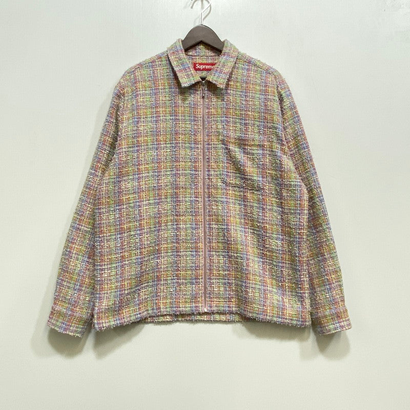【中古品】【メンズ】 SUPREME シュプリーム BOUCLE ZIPUP SHIRT ブークレ ジップアップ シャツ トップス 長袖 149-260915-ya-07-izu サイズ：M カラー：マルチ 万代Net店