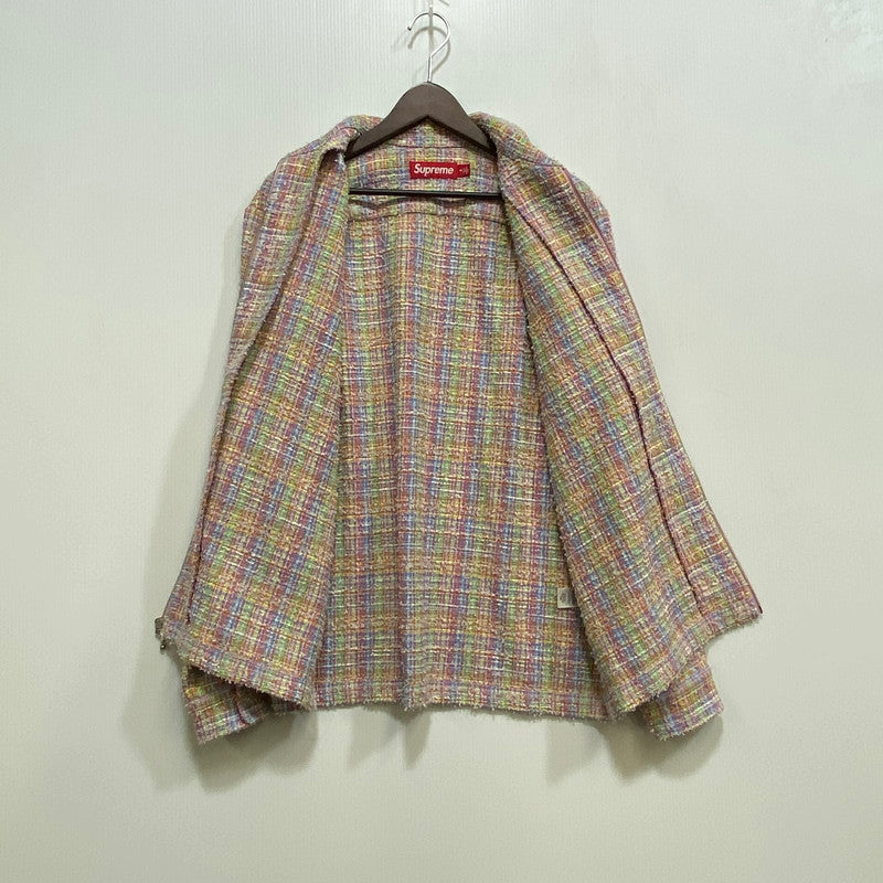【中古品】【メンズ】 SUPREME シュプリーム BOUCLE ZIPUP SHIRT ブークレ ジップアップ シャツ トップス 長袖 149-260915-ya-07-izu サイズ：M カラー：マルチ 万代Net店