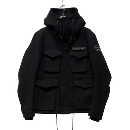 【中古品】【メンズ】 VANSON バンソン M-65 TYPE WOOL HOODED JACKET ウール フーデッド ジャケット アウター 145-260922-ya-09-izu サイズ：M カラー：ブラック 万代Net店