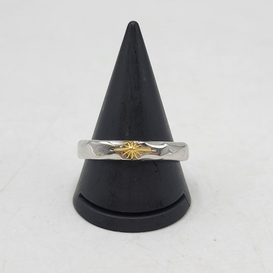 【中古品】【メンズ】 SAAD サード 925 K24 GP たたき SUNSYMBOL RING サンシンボル リング アクセサリー 191-260916-ya-17-izu サイズ：25号 カラー：シルバー 万代Net店