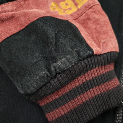 【中古品】【メンズ】 NFL エヌエフエル SAN FRANCISCO サンフランシスコ 49ERS SUEDE LEATHER STADIUM JACKET スエード レザー スタジアム ジャケット アウター 146-260916-ya-09-izu サイズ：XL カラー：ブラック×レッド系 万代Net店